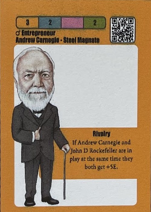 HI Impact card: Andrew Carnegie, Steel Magnate, with the ability Rivalry